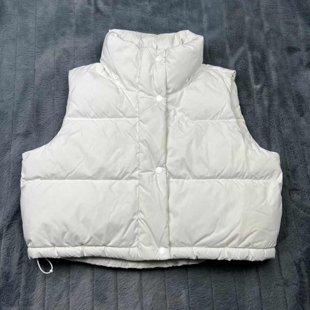 Lululemon Wunder Puff Cropped Vest White LW4CB9S Size 6 Down Puffer